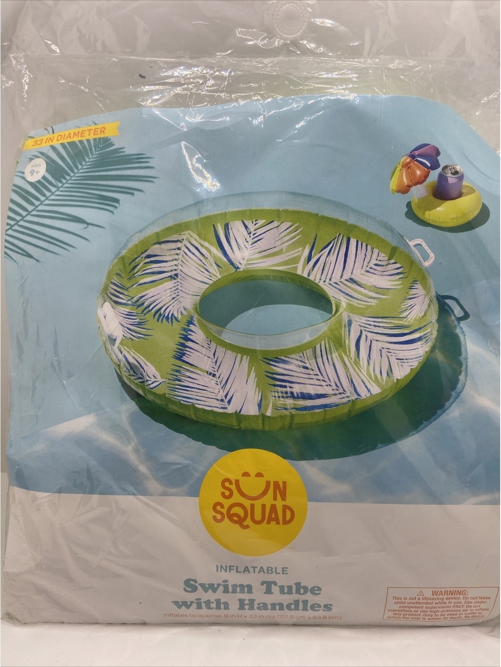 Sun Squad Inflatable Swim Tube With Handles